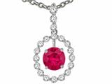 Tommaso Design™ Genuine14k Ruby and Diamond Pendant