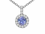 Genuine 18k Purple Sapphire and Diamond Pendant