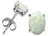 Tommaso Design™ Oval 7x5 mm Genuine Opal Earrings