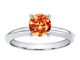 Tommaso Design™ 7mm Round Simulated Orange Mexican Fire Opal Solitaire Engagement Ring