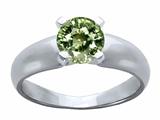 Tommaso Design™ Round 5mm Genuine Green Sapphire Ring