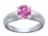 Tommaso Design™ Round 5mm Genuine Pink Sapphire Ring