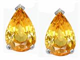 Tommaso Design™ 8x6mm Pear Shape Genuine Yellow Orange Sapphire Earrings