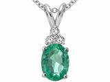 Tommaso Design™ Genuine Emerald and Damond Pendant