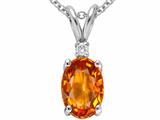 Tommaso Design™ Genuine Orange Sapphire Pendant