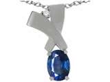 Tommaso Design™ Oval 7x5mm Genuine Sapphire Pendant