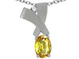 Tommaso Design™ Oval 7x5mm Genuine Yellow Sapphire Pendant