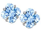 Tommaso Design™ Genuine Clover Cut Light Sky Blue Topaz Earring Studs