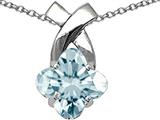 Tommaso Design™ Genuine Clover Cut Aquamarine Pendant