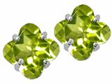 Tommaso Design™ Clover Cut 7mm Genuine Peridot Earrings