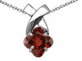 Tommaso Design™ Clover Cut 7mm Genuine Garnet Pendant