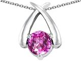 Tommaso Design™ Round 7mm Created Pink Sapphire Pendant