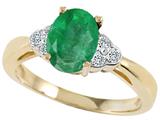 Tommaso Design™ Genuine Emerald and Diamond Ring