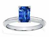 Tommaso Design™ Emerald Octagon Cut 8x6mm Created Sapphire Solitaire Engagement Ring