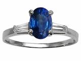 Tommaso Design™ Genuine Sapphire and Diamond Engagement Ring