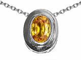Tommaso Design™ Oval 7x5mm Genuine Yellow Sapphire Pendant