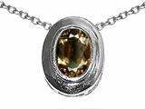 Tommaso Design™ Oval 7x5mm Genuine Smoky Quartz Pendant