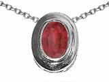 Tommaso Design™ Genuine Oval Ruby Pendant