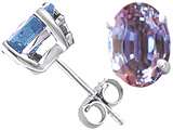 Tommaso Design™ Oval 9x7mm Simulated Alexandrite Earrings Studs