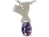 Tommaso Design™ Oval 7x5mm Simulated Alexandrite And Genuine Diamond Pendant