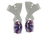 Tommaso Design™ Oval 6x4mm Simulated Alexandrite And Genuine Diamond Earring