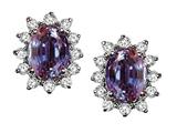Tommaso Design™ Oval 8x6 mm Simulated Alexandrite And Genuine Diamond Earring