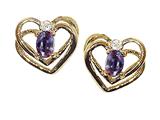 Tommaso Design™ Oval 5x3mm Simulated Alexandrite And Genuine Diamond Earring