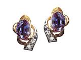 Tommaso Design™ Oval 6x4 mm Simulated Alexandrite And Genuine Diamond Earring