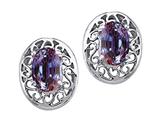 Tommaso Design™ Oval 6x4mm Simulated Alexandrite Earring
