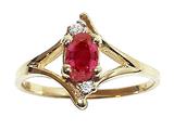 Tommaso Design™ Genuine Ruby and Diamond Ring