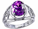 Tommaso Design™ Large Oval Genuine Amethyst Ring.