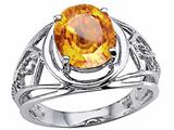 Tommaso Design™ Oval 10x8 mm Genuine Large Citrine Ring