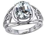 Tommaso Design™ Large Oval Genuine White Topaz Ring.