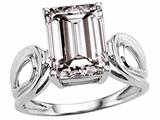 Tommaso Design™ Large Emerald Cut 10x8mm Genuine White Topaz Ring.