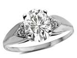 Tommaso Design™ Oval 9x7 Genuine White Topaz and Diamond Ring