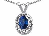 Tommaso Design™ Oval 6x4mm Genuine Sapphire Pendant