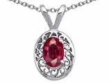 Tommaso Design™ Oval Genuine Ruby Pendant