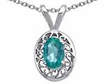 Tommaso Design™ Oval Genuine Emerald Pendant