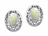 Tommaso Design™ Oval 5x3mm Genuine Opal Earrings