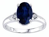 Tommaso Design™ Oval Genuine Sapphire and Diamond Ring