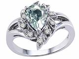 Tommaso Design™ Genuine Aquamarine and Diamond Ring