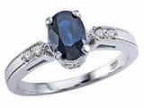 Tommaso Design™ Genuine Sapphire and Diamond Ring