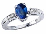 Tommaso Design™ Genuine Sapphire and Diamond Ring