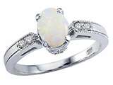 Tommaso Design™ Genuine Opal and Diamond Ring