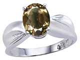 Tommaso Design™ Oval 9x7 mm Genuine Smoky Quartz Ring