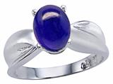 Tommaso Design™ Oval 8x6 mm Genuine Iolite Cabochon Cut Ring