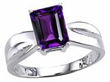 Tommaso Design™ Emerald Cut Genuine Amethyst Ring.