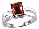Tommaso Design™ Genuine Emerald Cut Garnet Ring.