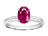 Tommaso Design™ Genuine Ruby Oval 7x5mm Solitaire Engagement Ring