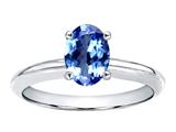 Tommaso Design™ Genuine Tanzanite Oval 7x5mm Solitaire Engagement Ring